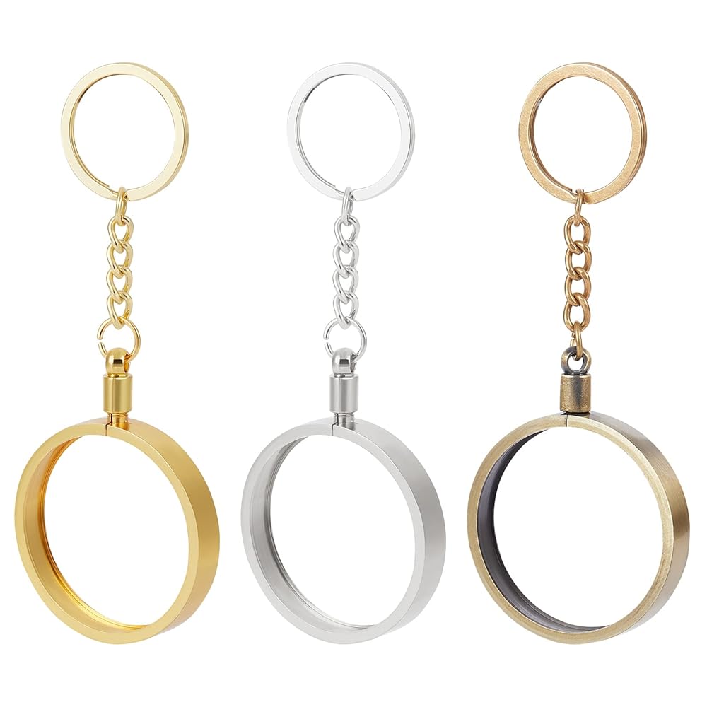 Amazon.com: WEBEEDY 3 Pcs Coin Holder Keychain Round Keyring